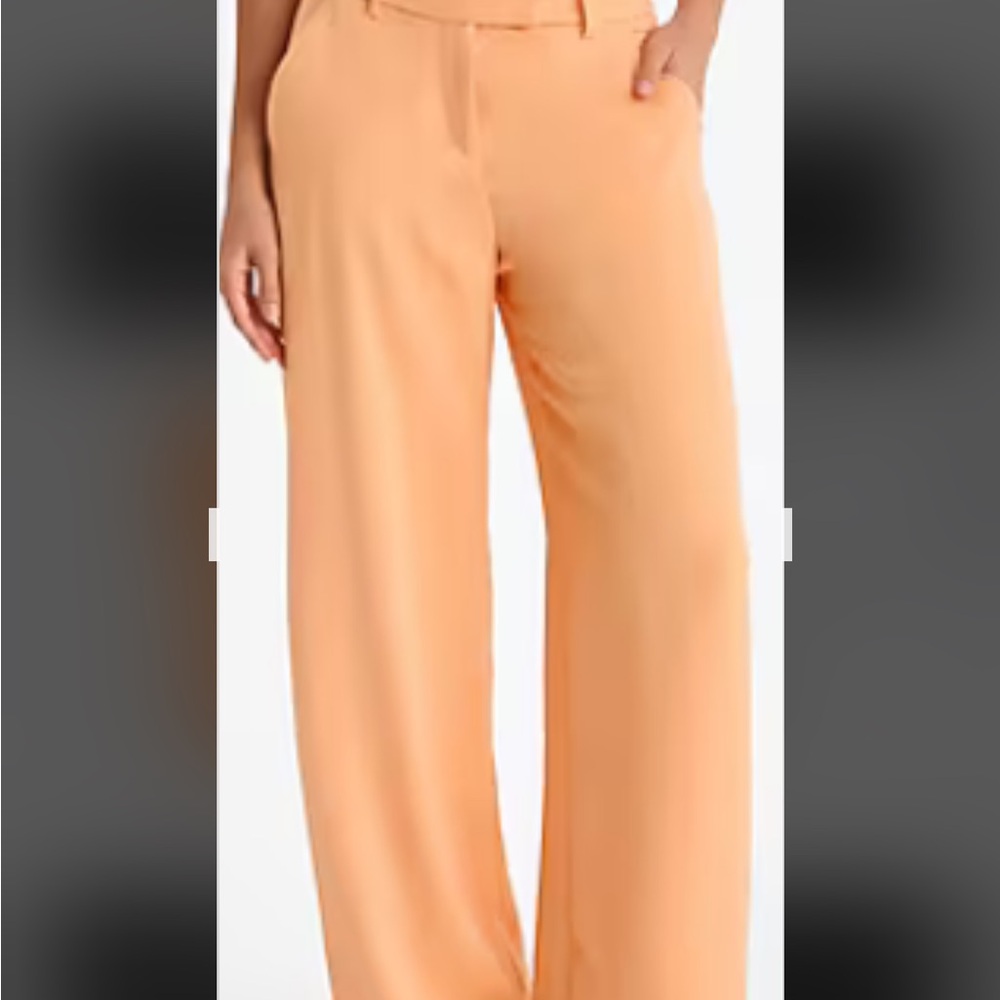 Express Peach Wide-Leg Trousers